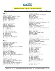 List of all Music - Nathan Bennett DJ Services