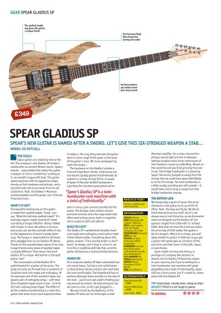 SPEAR GLADIUS SP - Amp'd Guitars