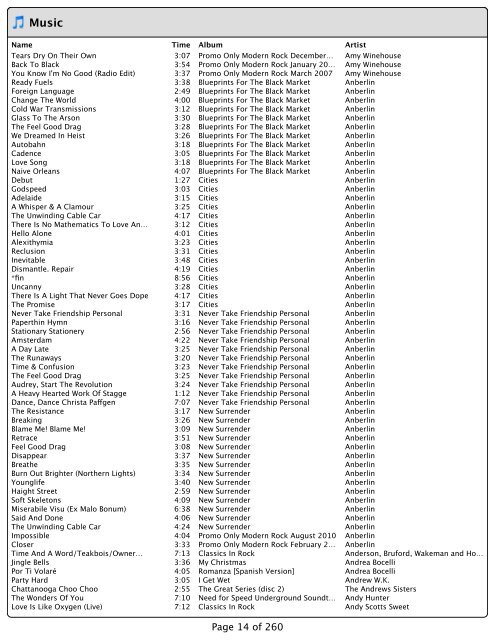 Music 16349 songs, 43:05:04:03 total time, 96.15 GB