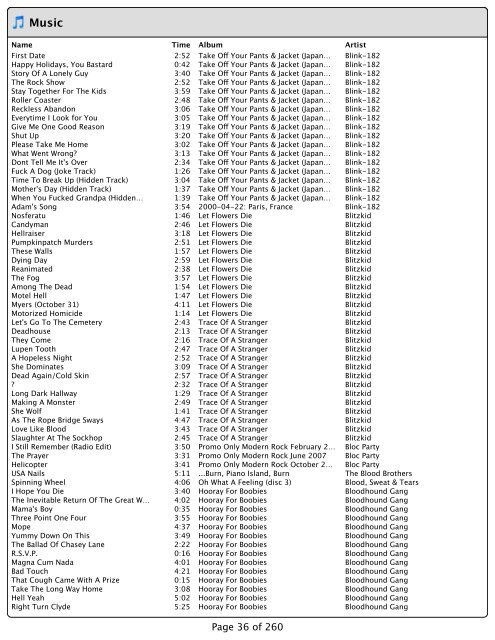 Music 16349 songs, 43:05:04:03 total time, 96.15 GB