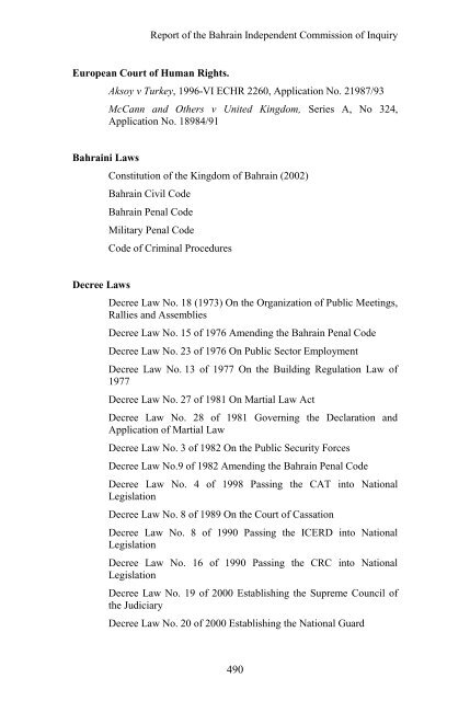 Report of the Bahrain Independent Commission of Inquiry