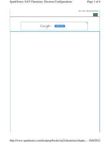 Page 1 of 4 SparkNotes: SAT Chemistry: Electron Configurations 10 ...