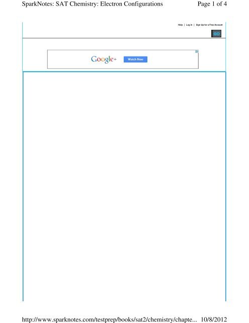 Page 1 Of 4 Sparknotes Sat Chemistry Electron