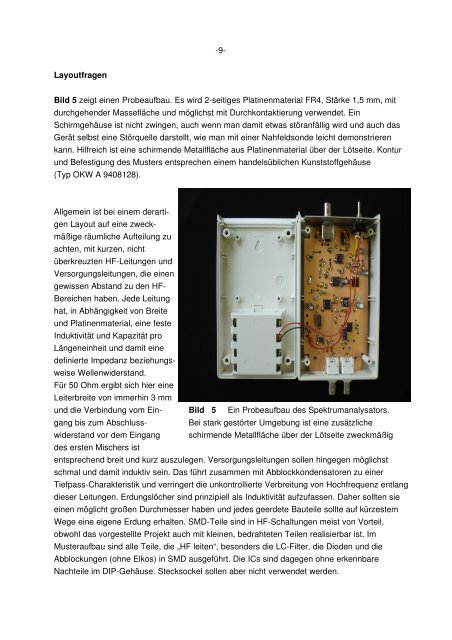 Projekt : Ein einfacher Spektrumanalysator bis 100 MHz EMVSpek