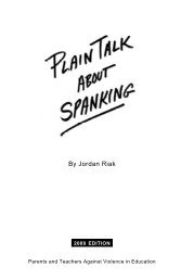 Plain Talk About Spanking - Project NoSpank