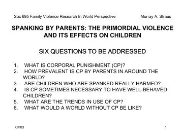 SPANKING BY PARENTS: THE PRIMORDIAL VIOLENCE AND ITS ...