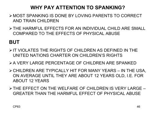 SPANKING BY PARENTS: THE PRIMORDIAL VIOLENCE AND ITS ...