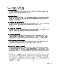2001 VIDEO CATALOG - Clinton Essex Franklin Library System