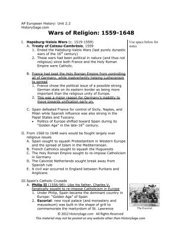 Wars of Religion: 1559-1648 - historysage.com