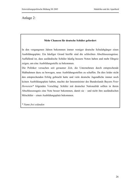 Südafrika – Die Bereiche der Unterdrückung zur Zeit der Apartheid