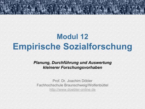 Empirische Sozialforschung als problemlösendes Handeln - Prof. Dr ...