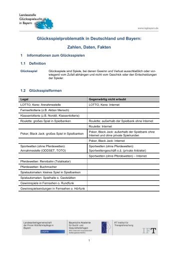 Glücksspielsucht in Bayern – Zahlen, Daten, Fakten - Landesstelle ...