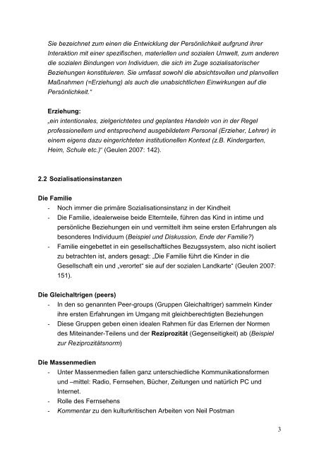 Das Individuum und die Gesellschaft Lektüre: Kapitel 5. Sozialisation