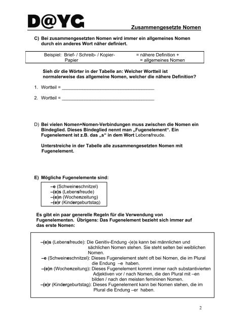 Zusammengesetzte Nomen - Young Germany