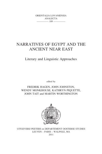 narratives of egypt and the ancient near east - The Hebrew ...