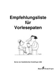 Empfehlungsliste für Vorlesepaten - Stadtbibliothek Sindelfingen