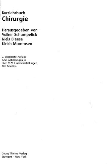 Kurzlehrbuch Chirurgie Herausgegeben von Volker Schumpelick ...