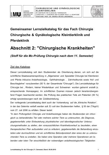 Lernzielkatalog Chirurgie 06_09_10 - Chirurgische und ...