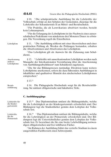 Gesetzessammlung für Lehrpersonen (graue Broschüre)