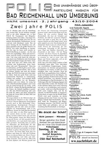 Zwei Jahre POLIS - Nachtblatt