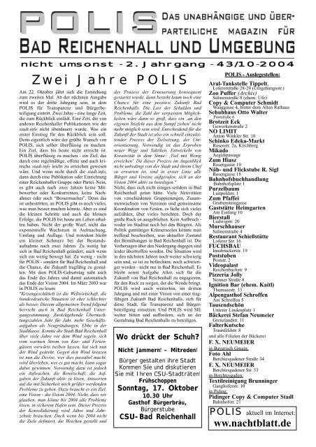 Zwei Jahre POLIS - Nachtblatt