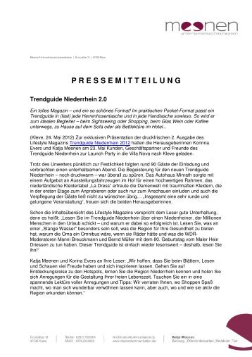 pressemitteilung - Meenen Kommunikation