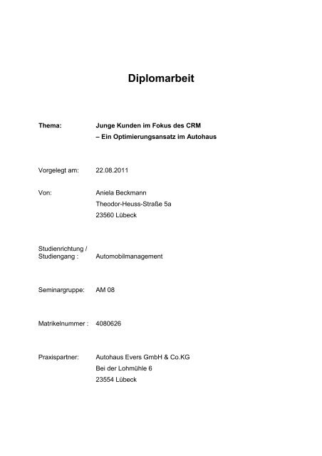 Junge Kunden Im Fokus Des Crm Ein Optimierungsansatz Im