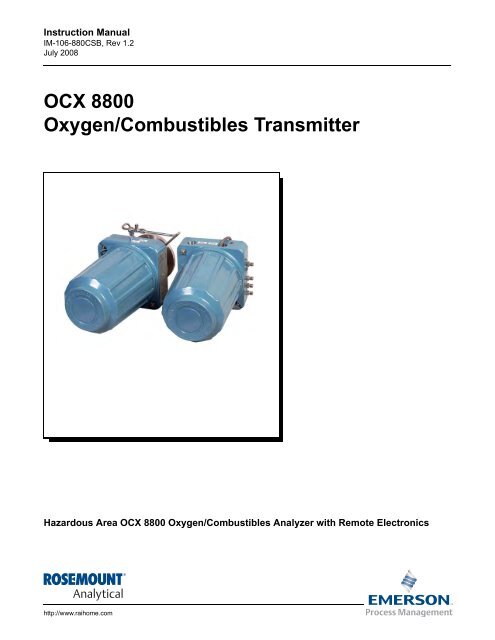 OCX 8800 Oxygen/Combustibles Transmitter - Emerson Process ...