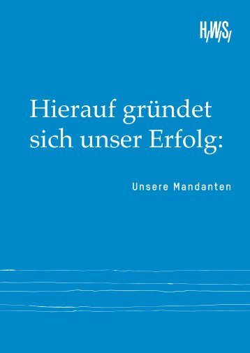 Und verlässlichkeit prägen die partnerschaft Mit h ... - fischer/collegen