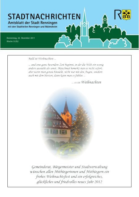 Ausgabe Nr. 51/52 vom 22.12.2011 - Stadt Renningen