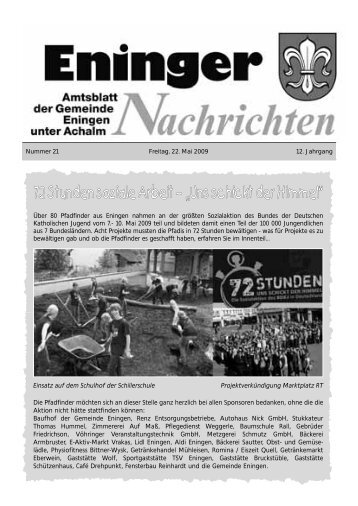 2. Eninger Gesundheitstag 24. Mai 2009 - Eningen unter Achalm