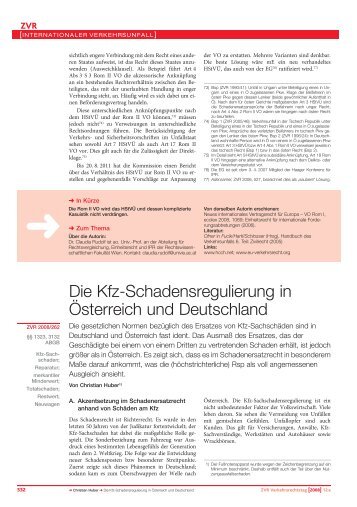 Die Kfz-Schadensregulierung in Österreich und Deutschland