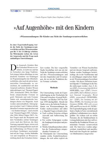 Auf Augenhöhe« mit den Kindern - 1