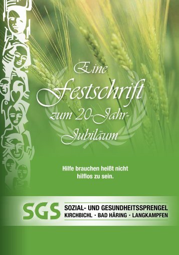 Aktuell: Festschrift 2010 zum Download (PDF) - Sozialsprengel ...