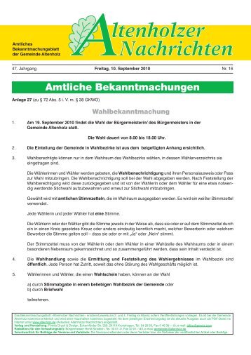 Altenholzer Nachrichten, Freitag, 10. September 2010 - bei der ...