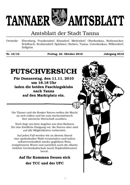Sonntag, 28. November 2010 - Stadtverwaltung Tanna