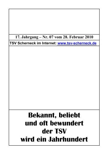17. Jahrgang – Nr. 07 vom 28. Februar 2010 - TSV Scherneck