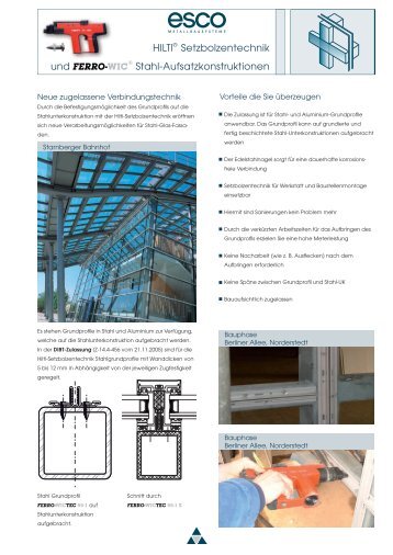 ferro-wic - esco | Metallbausysteme - esco Metallbausysteme GmbH