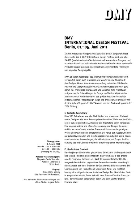 DMY INTERNATIONAL DESIGN FESTIVAL Berlin, 01.–05. Juni 2011