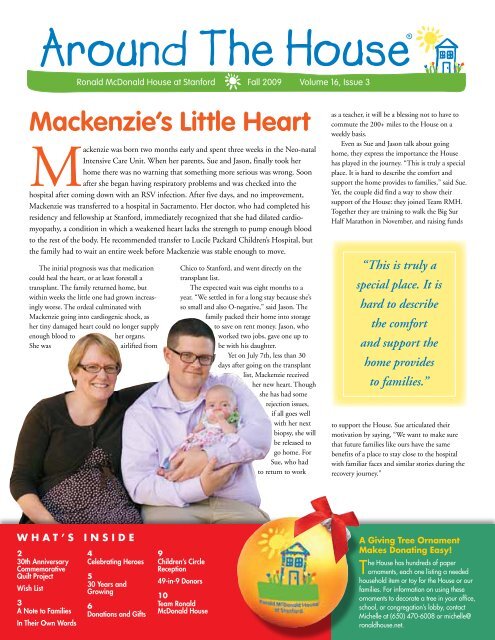 Mackenzie's Little Heart - Ronald McDonald House at Stanford