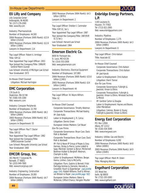 Directory of In-House Law Departments Top 500 Companies ...