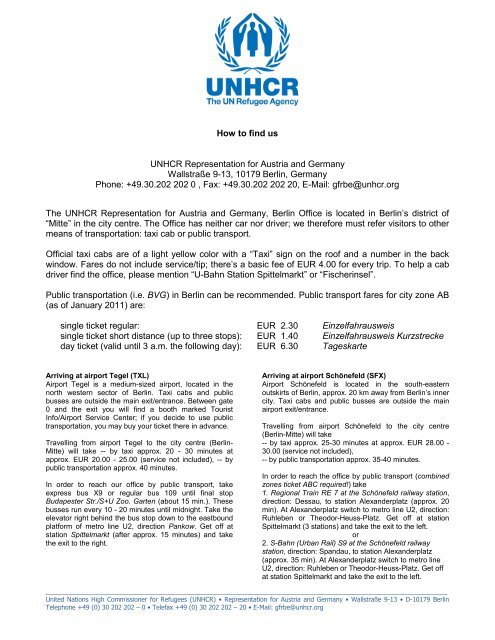 How To Find Us Unhcr Representation For Austria And Germany