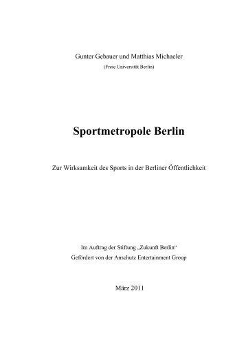 „Sportmetropole Berlin“ dazu beitragen, die Bedeutung des Sports ...
