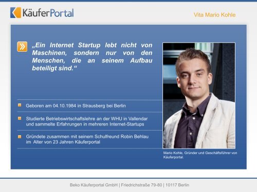 Mario Kohle, Startup-Experte und Vertriebsprofi - Käuferportal