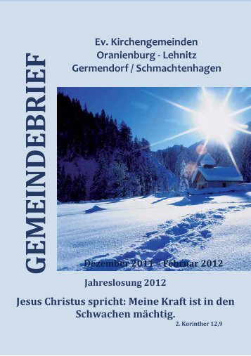 Gemeindebrief Dezember 2011 - Neues - Evangelische ...