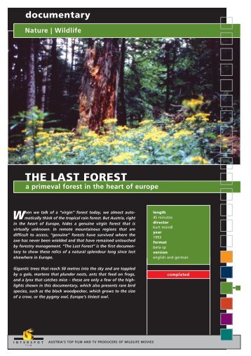 documentary Nature | Wildlife THE LAST FOREST a ... - Interspot Film