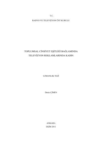 toplumsal cinsiyet eşitliği bağlamında televizyon ... - RTÜK