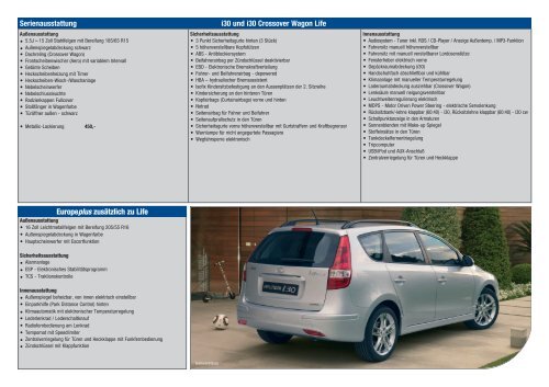 Preisliste i30 Sondermodelle "Life" - Hyundai