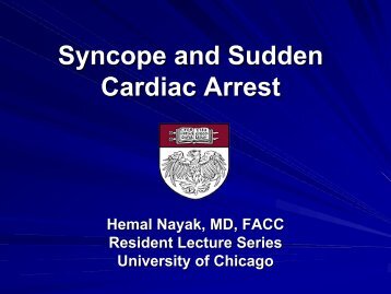 Syncope and SCD Cards Lecture Series 2011-2012 - The University ...