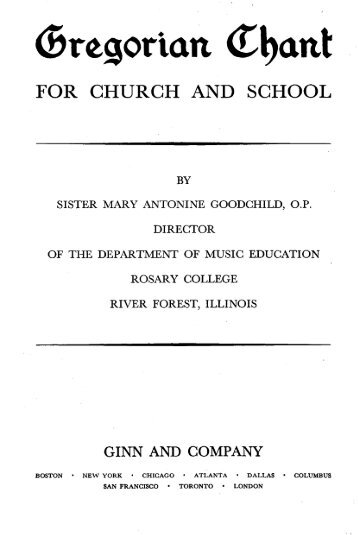 Gregorian Chant for Church and School - MusicaSacra